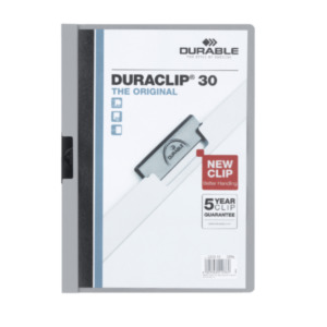 Durable Duraclip 30 PVC Grijs, Transparant stofklepmap