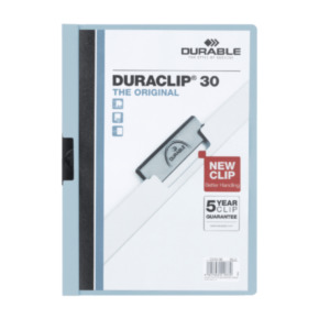 Durable Duraclip 30 PVC Lichtblauw, Transparant stofklepmap
