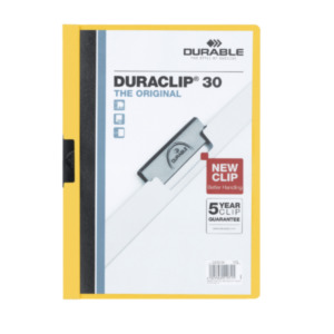 Durable Duraclip 30 PVC Transparant, Geel stofklepmap