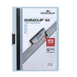 Durable Duraclip 60 PVC Lichtblauw, Transparant stofklepmap