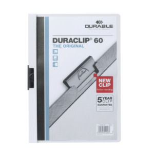 Durable Duraclip 60 PVC Transparant, Wit stofklepmap