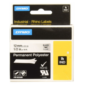 Dymo 622289 labelprinter-tape Zwart op zilver