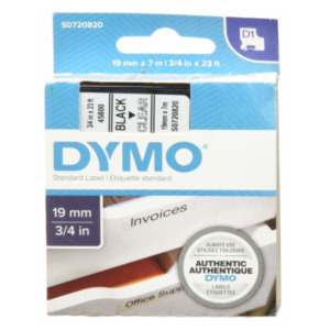 Dymo D1 -Standard Labels - Black on Transparent - 19mm x 7m