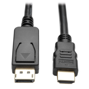 Eaton Tripp Lite P582-003-V2 video kabel adapter 0,91 m DisplayPort HDMI Zwart, Metallic