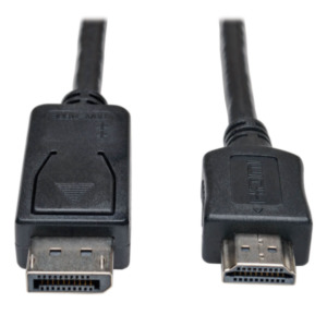 Eaton Tripp Lite P582-025 video kabel adapter 7,62 m DisplayPort HDMI Zwart, Metallic