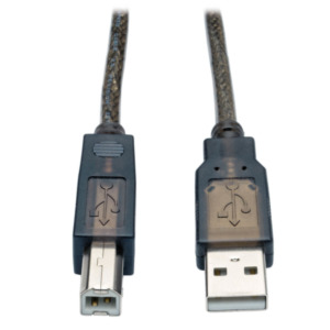 Eaton Tripp Lite U042-050 USB-kabel USB 2.0 15,24 m USB A USB B Metallic, Zilver, Doorschijnend