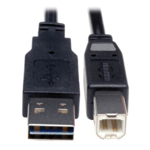 Eaton Tripp Lite UR022-001 USB-kabel USB 2.0 0,3 m USB A USB B Zwart