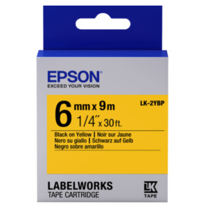 Epson Pastel Tape - LK-2YBP Pastel Blk/Yell 6/9