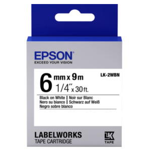 Epson Standard Tape - LK-2WBN Std Blk/Wht 6/9