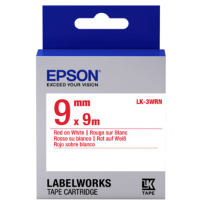 Epson Standard Tape- LK-3WRN Std Red/Wht 9/9