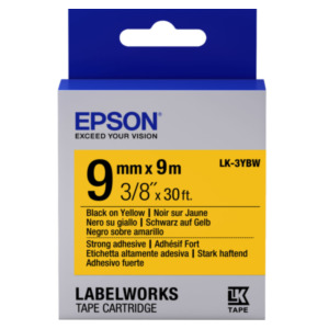 Epson Strong Adhesive Tape - LK-3YBW Strng adh Blk/Yell 9/9