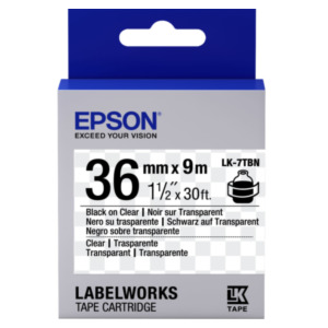 Epson Transparent Tape - LK-7TBN Clear Blk/Clear 36/9