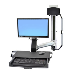 Ergotron StyleView Sit-Stand Combo System with Worksurface 61 cm (24") Aluminium Muur