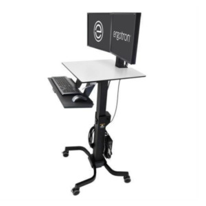 Ergotron WorkFit-C, Dual Sit-Stand Vlakke paneel Multimedia cart Zwart, Grijs