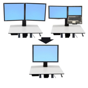 Ergotron WorkFit Convert-to-Single HD Kit from Dual or LCD & Laptop 76,2 cm (30") Bureau