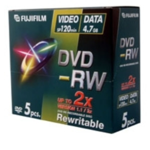 Fujifilm DVD-RW jewelcase 2x 5 pack 4,7 GB 5 stuk(s)