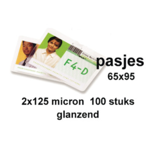 GBC Card Lamineerhoezen 65x95mm 2x125 micron Glanzend (100)