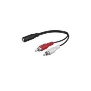 Goobay 50092 audio kabel 0,2 m 3.5mm 2 x RCA Zwart, Rood, Wit