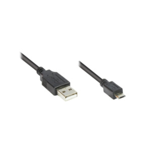 Good Connections Goobay USB micro-B 180, 1.8m USB-kabel 1,8 m Micro-USB B USB A Zwart