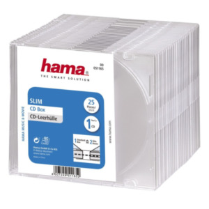 Hama CD Slim Box, 25 pcs./pack 1 schijven Transparant