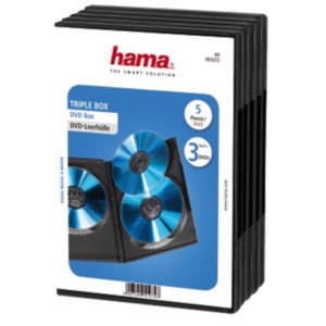 Hama DVD Triple Box, black, pack of 5 3schijven Zwart