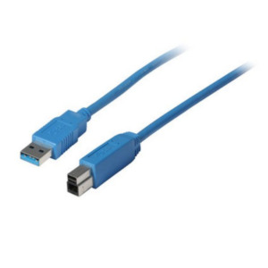 Helos S-Conn 3m USB3.0 A - USB3.0 B USB-kabel USB 3.2 Gen 1 (3.1 Gen 1) USB A USB B Blauw