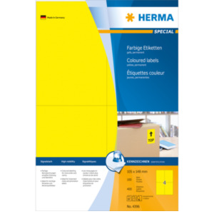 Herma 4396 printeretiket Geel Zelfklevend printerlabel