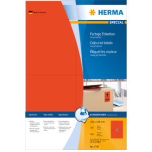 Herma 4397 printeretiket Rood Zelfklevend printerlabel