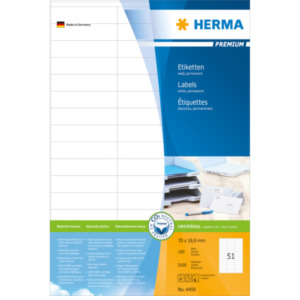 Herma 4459 printeretiket Wit Zelfklevend printerlabel