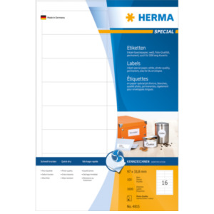 Herma 4815 printeretiket Wit Zelfklevend printerlabel