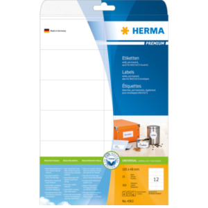Herma Etiketten wit 105x48 Premium A4 300 st.