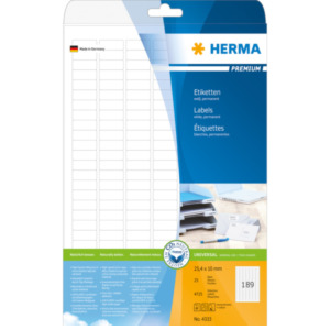 Herma Etiketten wit 25.4x10 Premium A4 4725 st.