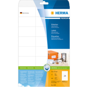 Herma Etiketten wit 70x37 Premium A4 600 st.