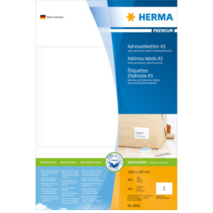 Herma HERMA adres etiketten A5 weiß 148,5x205 mm Papier 400 St.