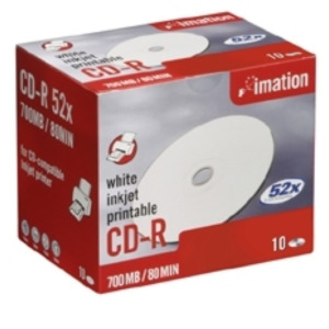 Herma Imation CD-R 52x 700MB-80min White Inkjet Printable - 10pk showbox 10 stuk(s)