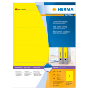 Herma Ordneretiketten geel 192x61 A4 400 st.