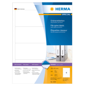 Herma Ordneretiketten wit 192x61 A4 400 st.