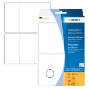 Herma Universele etiketten 40x75mm wit voor handmatige opschriften 192 St