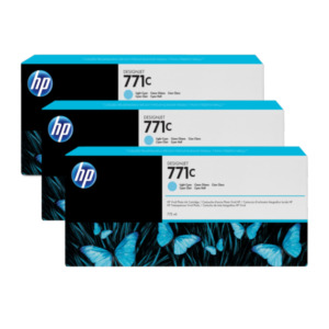 HP 771C licht-cyaan DesignJet inktcartridges, 775 ml, 3-pack
