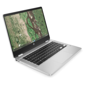 HP Chromebook x360 14b-cb0140nd 35,6 cm (14") Touchscreen Full HD Intel® Pentium® Silver N6000 8 GB LPDDR4x-SDRAM 128 GB eMMC Wi-Fi 5 (802.11ac) ChromeOS Zilver