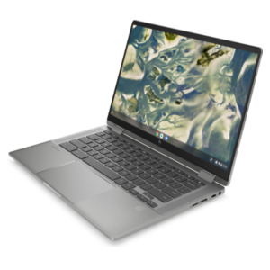 HP Chromebook x360 14c-cc0001nd Intel® Core™ i3 i3-1125G4 35,6 cm (14") Touchscreen Full HD 8 GB DDR4-SDRAM 256 GB SSD Wi-Fi 6 (802.11ax) ChromeOS Zilver