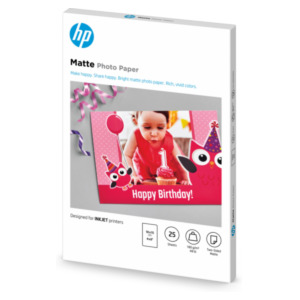 HP mat fotopapier, 180 g/m2, 10 x 15 cm (101 x 152 mm), 25 vellen