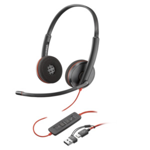 HP POLY Blackwire 3220 Stereo USB-C Headset + USB-C/A adapter