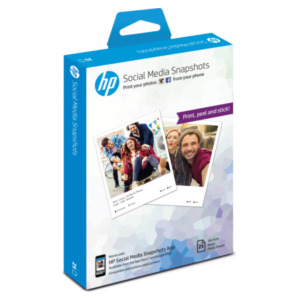 HP Social Media Snapshots Removable Sticky Photo Paper-25 sht/10 x 13 cm pak fotopapier Wit Semi-gloss
