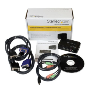 HP StarTech.com 2-poort USB KVM-switch Zwart met Audio en Bekabeling