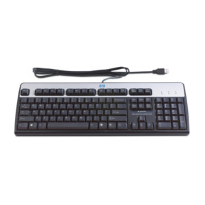 HP USB Standard Keyboard toetsenbord (Portugees) Zwart, Zilver