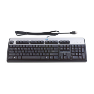 HP USB Standard Keyboard toetsenbord Zwart, Zilver Frans