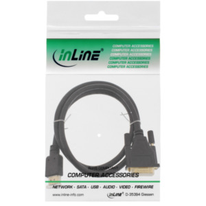 InLine 17661P video kabel adapter 1 m HDMI DVI-D Zwart