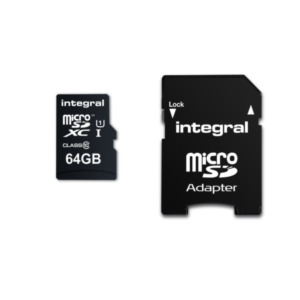 Integral 64GB MICRO SD CARD SMARTPHONE AND TABLET MICROSDHC/XC with Read speed up to 90MB/s MicroSD UHS-I Klasse 10