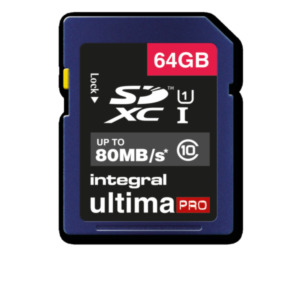 Integral 64GB ULTIMAPRO SDHC/XC 80MB CLASS 10 UHS-I U1 SD